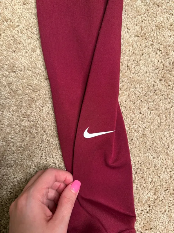 Nike Dri-FIT High‎ Rise Leggings Burgundy Wine Athletic Workout Pants Size Small - Image 2
