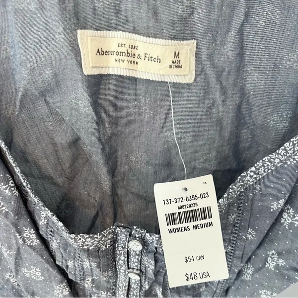 ABERCROMBIE & FITCH Denim Blue Spaghetti Strap Crop Top Medium NWT - Image 6