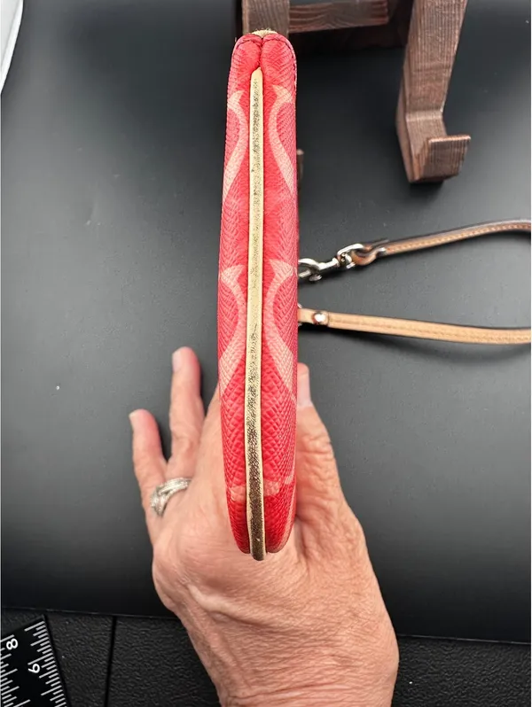 Coach Red Signature Wristlet Pouch - Image 4