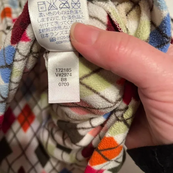 Lands' End Womens Multicolor Argyle Fleece‎ Quarter Zip Pullover Size Small - Image 6