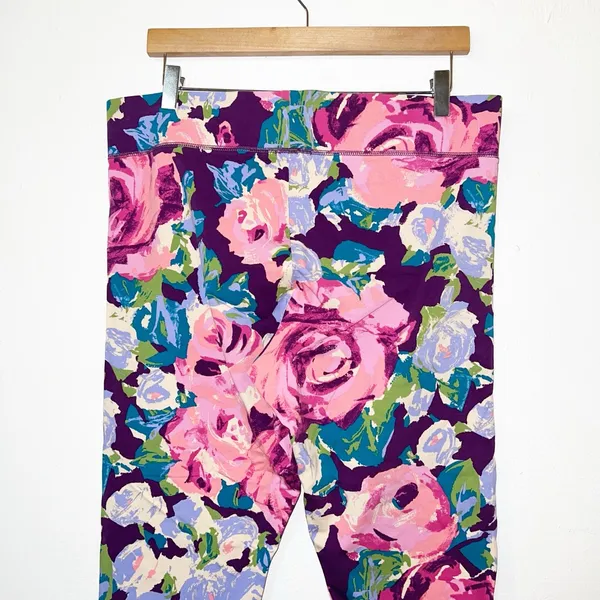Aerie colorful floral cotton blend cropped comfy summer leggings - Image 6
