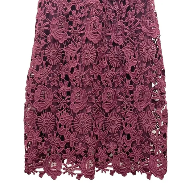 Lulus Love Poem Burgundy Lace Halter Mini Dress Size Small Valentine's Day Date - Image 4
