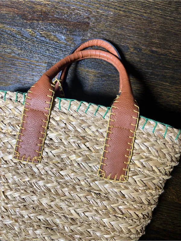 Universal Thread Straw Mini Tote Handbag Woven Seagrass - Image 3