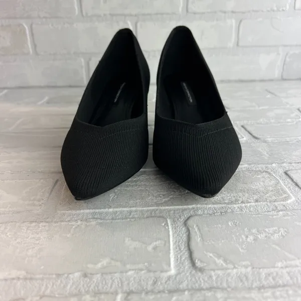 French Connection Kitten Heels Womens 7.5 Black Pointed Closed Toe‎ Solid Knit - Image 6