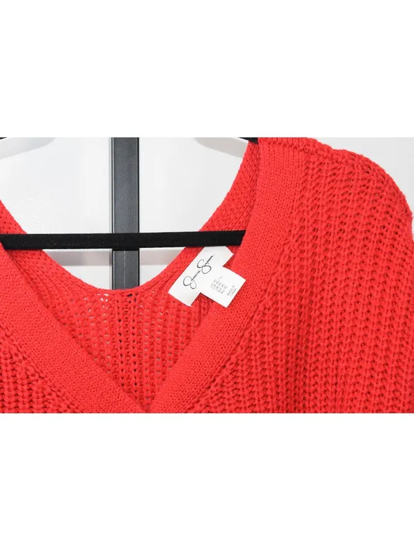Jessica Simpson Red Cable Knit Button Front Cardigan XL - Image 3