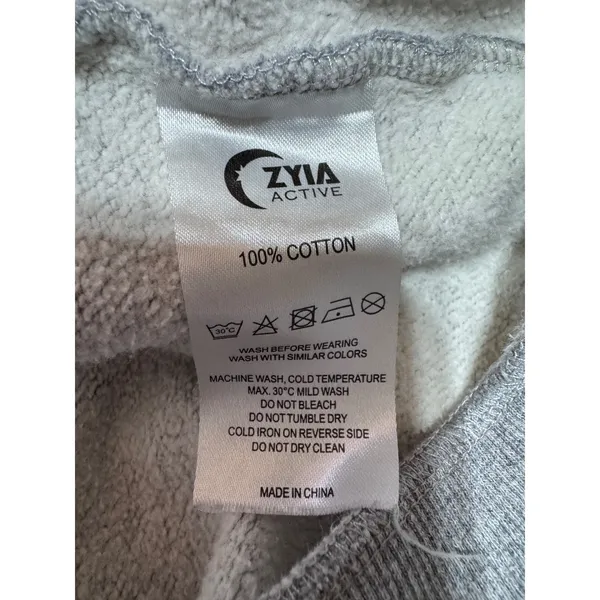 Zyia S Gray‎ Sweatshirt Women's Mountain Patch Crewneck Pullover Gray - Image 4