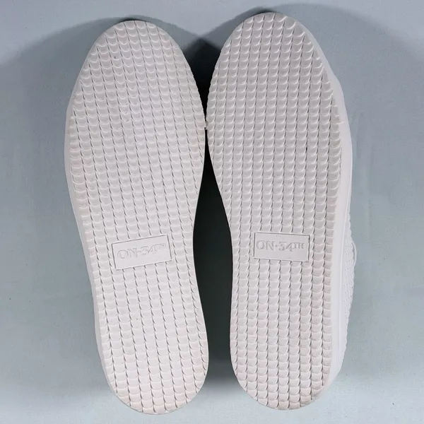On‎ 34th Size-6M Women's Lusille Woven Lace-up Sneakers, White - Image 6