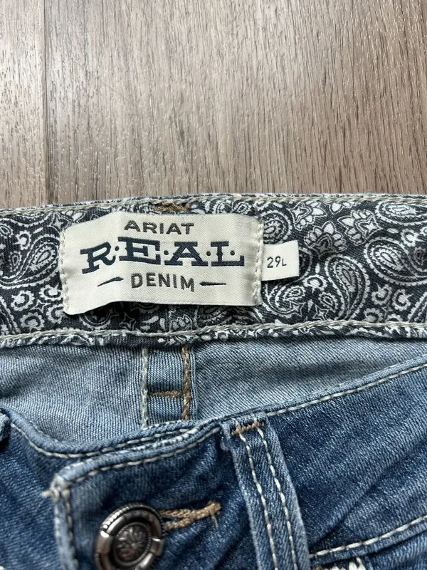 Ariat Real Denim Midrise Distressed Bootcut Jean Medium Wash Size 29 Long - Image 5