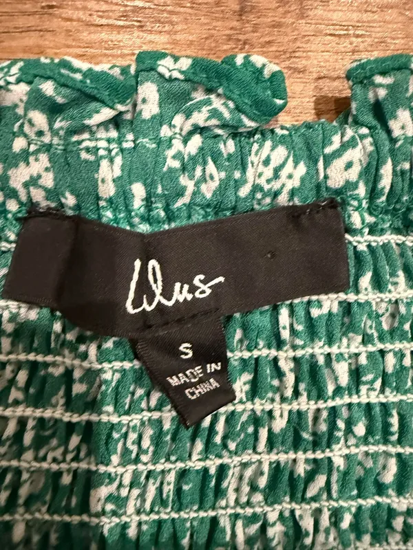 Lulu's Green Floral High-Low Off-Shoulder Midi Dress Size Small Bridal Shower - Image 5