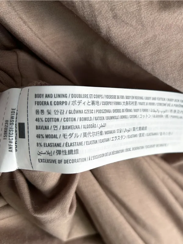 Abercrombie & Fitch Ava Knit Modal Blend Ruched Maxi Dress Taupe Small - Image 8