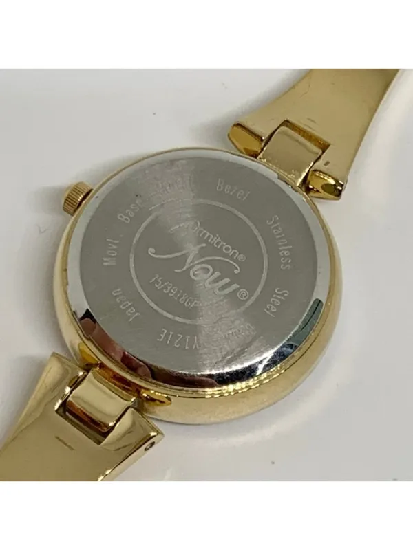 Armitron women’s watch gold tone 24mm mop dial quartz rhinestones running - Image 7