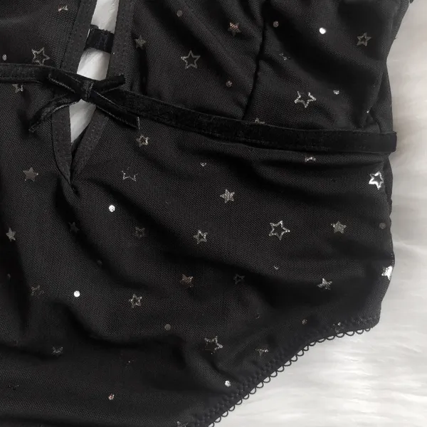 Forever 21 Black And Silver Star Bodysuit, Brand New! - Image 5