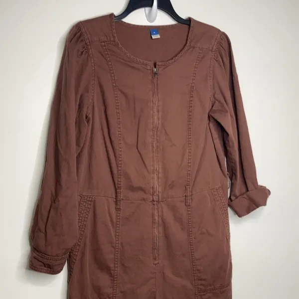 Vintage‎ style old navy crewneck jumpsuit brown size medium - Image 3