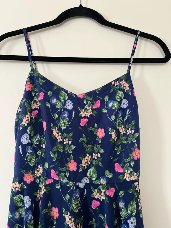 Old Navy Floral Mini Sundress Cottagecore Small Blue Pink Feminine Summer Casual - Image 2