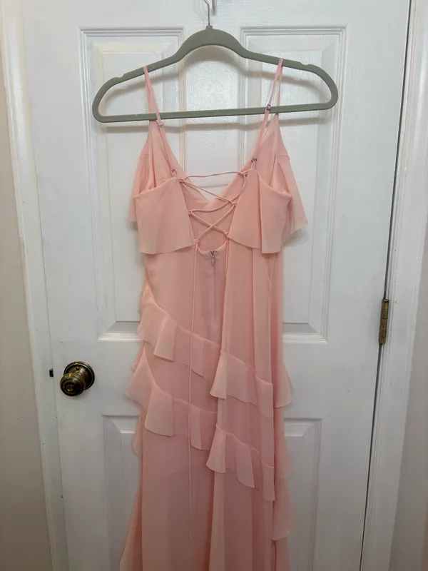 Venus Blush Pink Ruffle Dress - Image 2