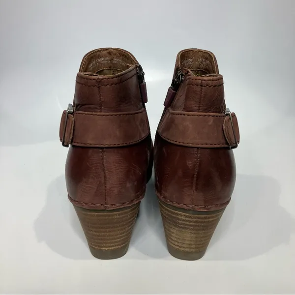 Dansko Shirley wedge ankle bootie maroon leather women’s size 36‎ comfort shoes - Image 7