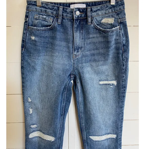Vervet Blue Women's‎ Cotton Jeans 27X27" Distressed Raw Hem - Excellent - Image 6