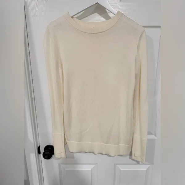 Lululemon Cream Minimalist Cashmere Blend Open Back Longline Medium Sweater - Image 3