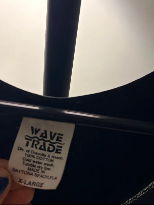 Wave Trade Black Cotton Tank Top - X-Large - Image 4