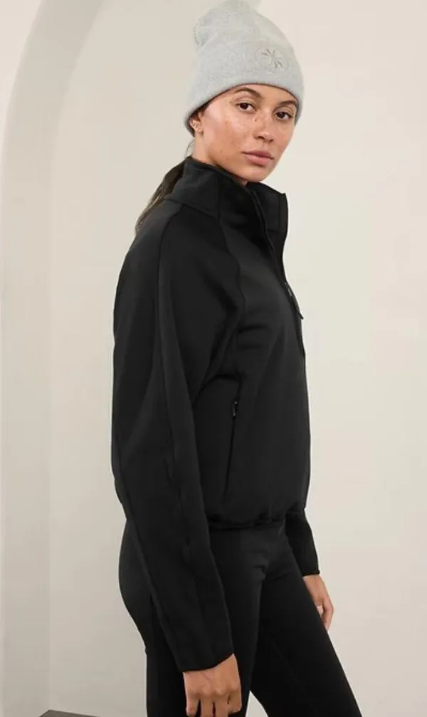 Athleta L Altitude Half Zip Sweatshirt Womens Large Black Fleece Lined - Image 5