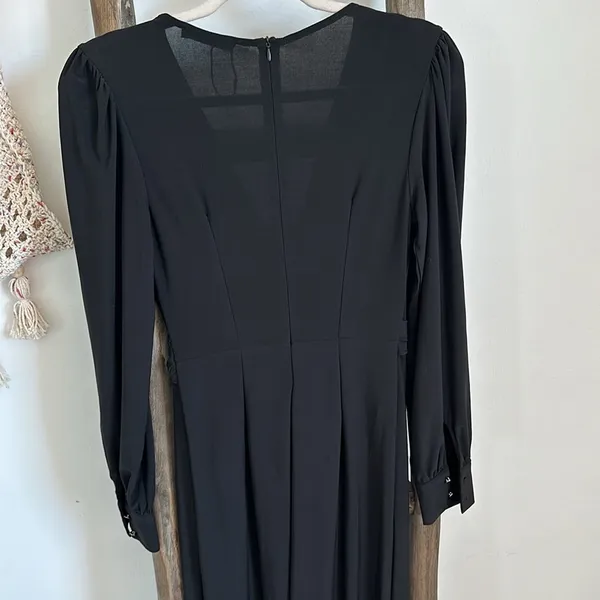 Mohito Detailed Black V-neck Wide Leg Jumpsuit Dressy Classy / Size Small - Image 10