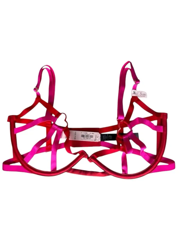 new Victoria's Secret ❤︎︎ Open Cup Strappy Demi Bra ❤︎︎ Pink Red ❤︎︎ Small DD - Image 5