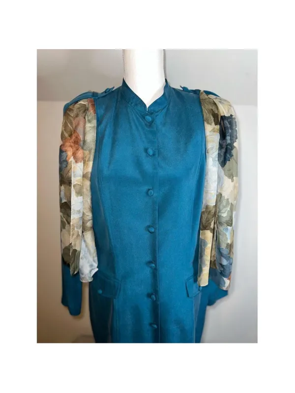 Women's VTG Silk Jacket Coat Trench 10 - Image 2