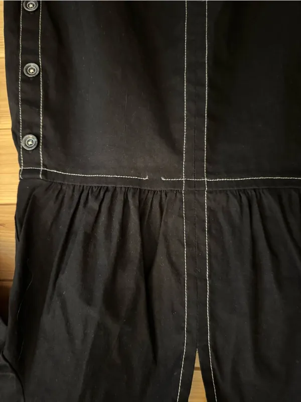 Anthropologie Size 2 Black Slim Midi Shirt Dress Business Casual Office Slit - Image 8