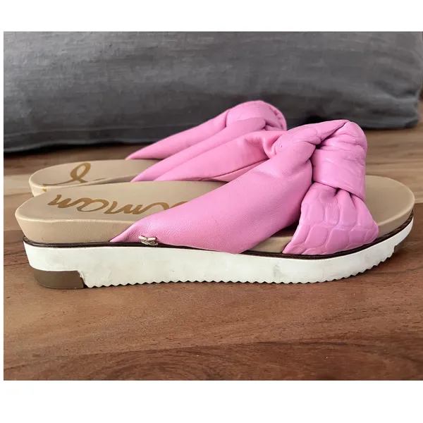 8 pink Sam Edelman Agatha platform slide sandals wedge slip on comfort - Image 8