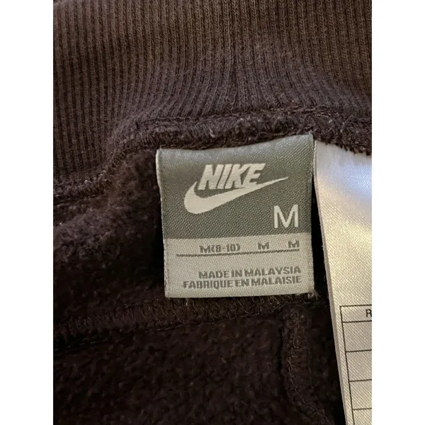 Nike Sweatpants Womens Medium Brown Fleece Straight Leg Lounge Embroidered Logo - Image 9