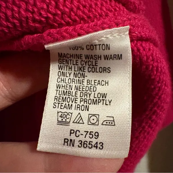 Izod Pink Cardigan Sweater‎ Womens Large Chunky Knit Buttons Valentines Day Date - Image 7