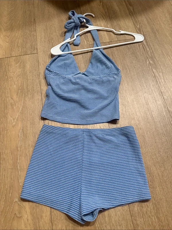 ⭐️Princess Polly Light Blue Stripe Halter Set - Image 2