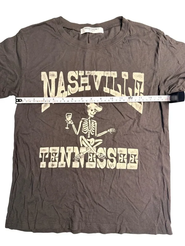Project Social T Nashville Skeleton Easy Fit Tee Black XS NWOT - Image 7