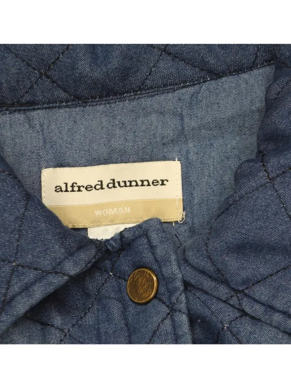 Alfred Dunner Denim Quilted Snap Front Midweight Jacket Blue 1X - Image 4