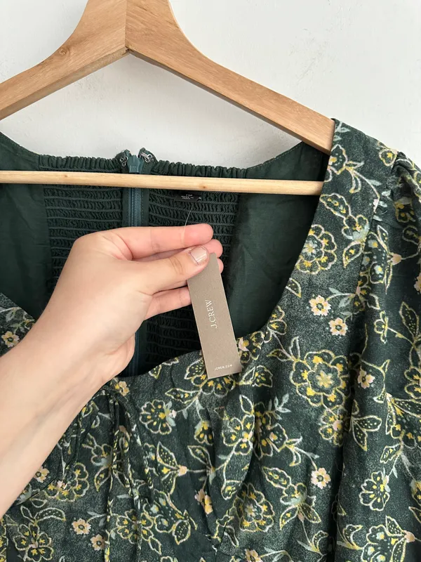 J.Crew Floral Green Mini Dress - Image 10