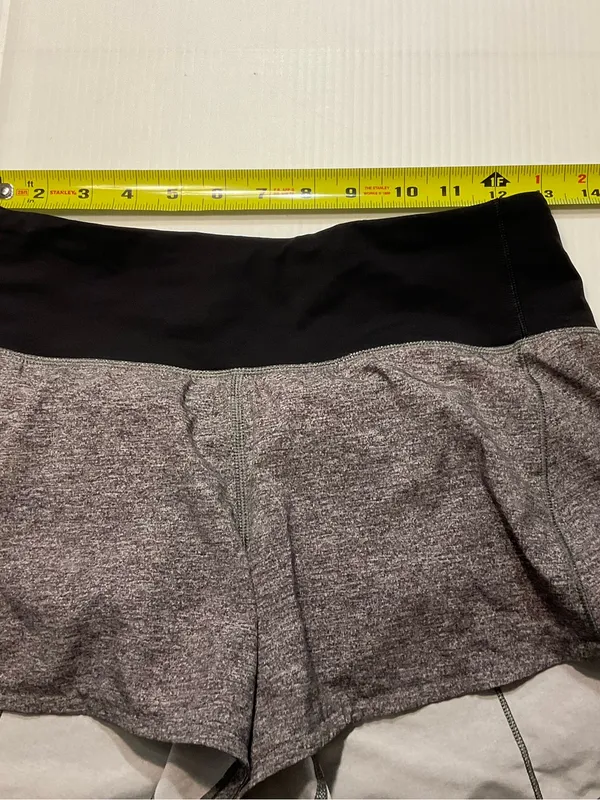 Lululemon Speed Up Short Long *4" Updated Fit Heather Lux Multi Gray Black Sz 4 - Image 4