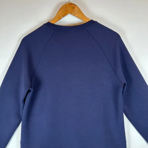 Quince Navy Blue Raglan Crewneck Sweatshirt Curved Tulip Hem Women‎ Small - Image 7