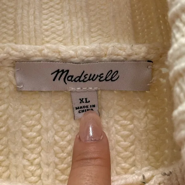 Madewell Wide Rib Turtleneck Sweater Varsity‎ Green Stripe XL Fall Winter Warm - Image 7