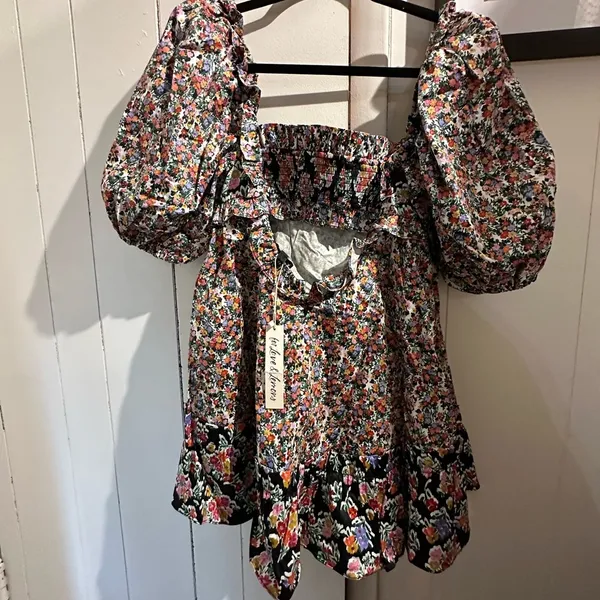 FOR LOVE AND LEMONS NWT HUDSON Floral Puff Sleeve Dress - Image 8