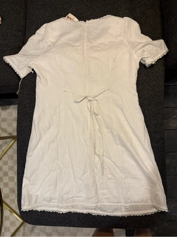 Joie White Lace Trim Dress - Image 3
