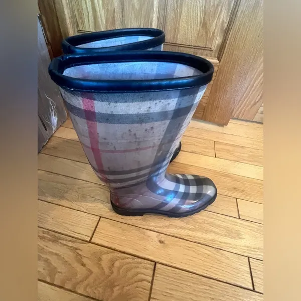 Burberry - Nova Check Plaid Rain Boots - Image 4