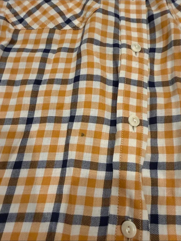 J. Crew Yellow and Navy Plaid Button-Down Shirt Size 10 - Women’s - C1-615 - Image 4