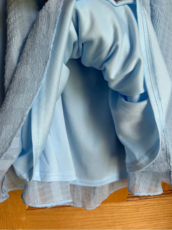 Altar’d State Light Blue Ruffle Sleeve Smocked Tiered Mini Dress Medium NWT - Image 9