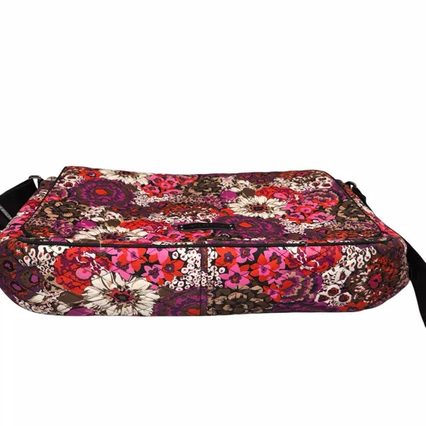 Vera Bradley Rosewood Floral Canvas Laptop Messenger Bag Briefcase Crossbody Bag - Image 3