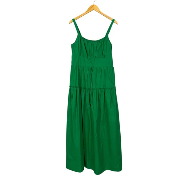 NWT Walter Baker Brynn Tiered Cotton Maxi Dress - Green - XL - Image 2
