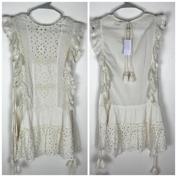 MISA Los Angeles Marieta Boho Embroidered Ivory Dress XS New With Tags - Image 3