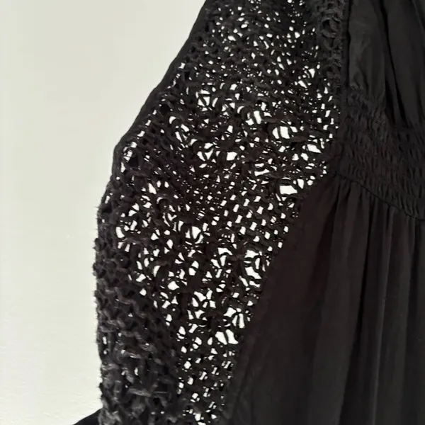 Victoria's Secret Black Crochet Open-Back Beach Swim Cover-Up Tunic - Image 5