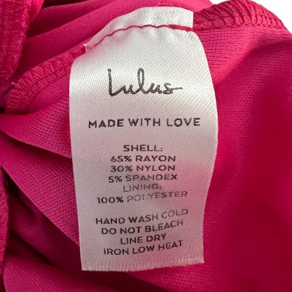 Lulus Solid Long Sleeve Maxi Dress Magenta Barbiecore Side Slit Size M - Image 7