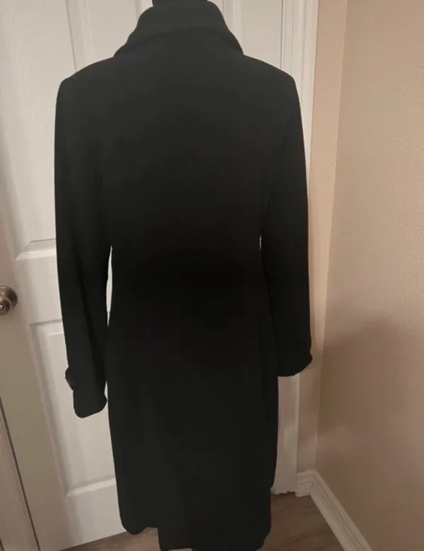 Black wool blend trench coat - Image 3
