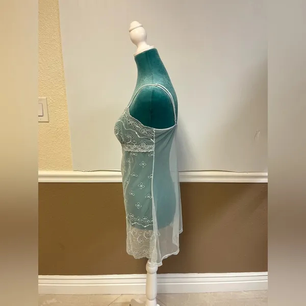 Victoria’s Secret Light Blue‎ Floral Lace Babydoll Dress – Size M - Image 2